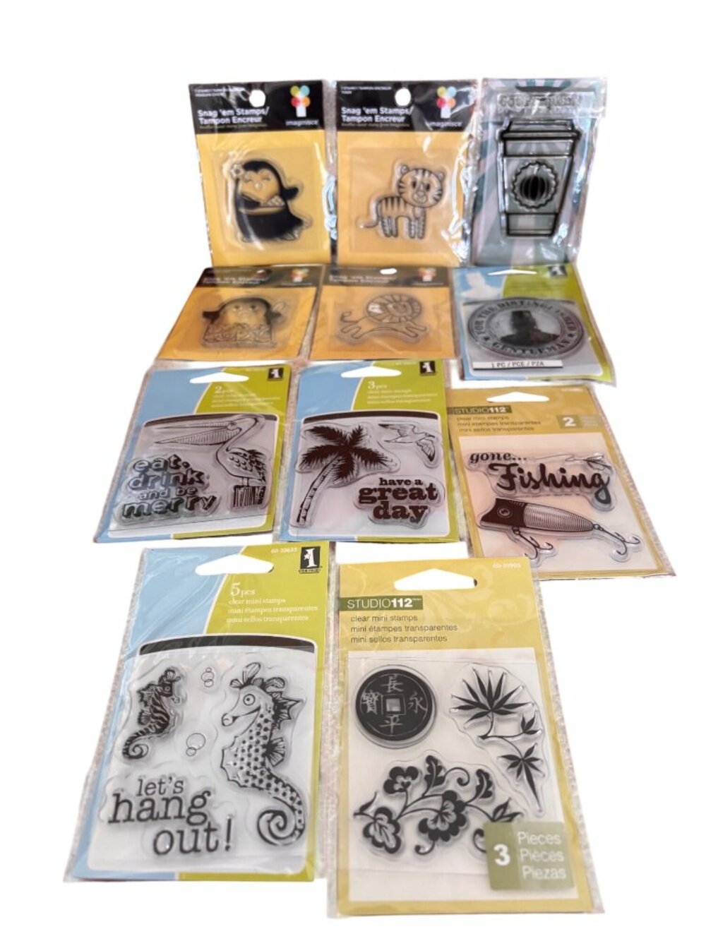 Set Of 10 Clear Mini Stamps For Scrapbooking Cardmaking & Crafting